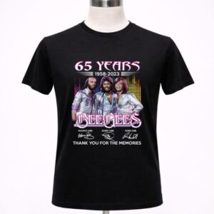 65 years 1958 2023 Bee Gees Maurice Gibb Barry Gibb Robin Gibb Signatures Thanks 1 T Shirt.jpg
