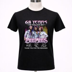 68 years 1958 2026 Bee Gees Maurice Gibb Barry Gibb Robin Gibb Signatures Thanks 1 T Shirt.jpg