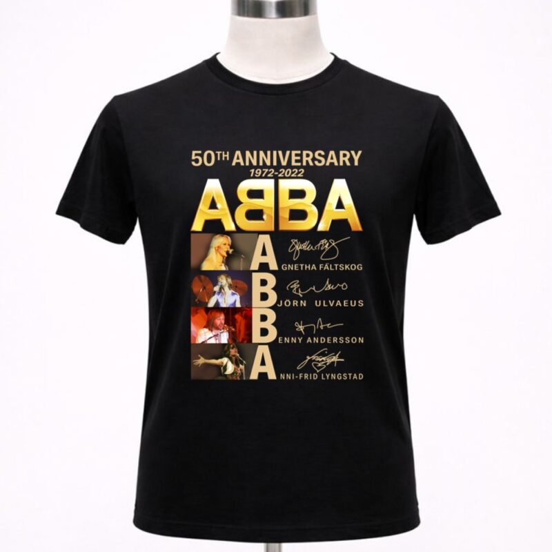 Abba 50th Anniversary Signature 1 T Shirt.jpg