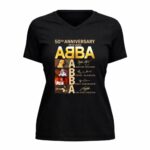 Abba 50th Anniversary Signature 5 Womens V Neck.jpg