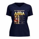 Abba 50th Anniversary Signature 9 Womens V Neck.jpg