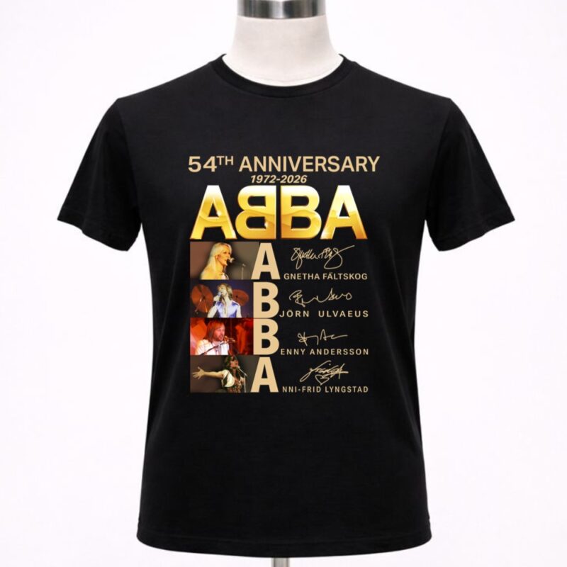 Abba 54th Anniversary Member Signature 1 T Shirt.jpg