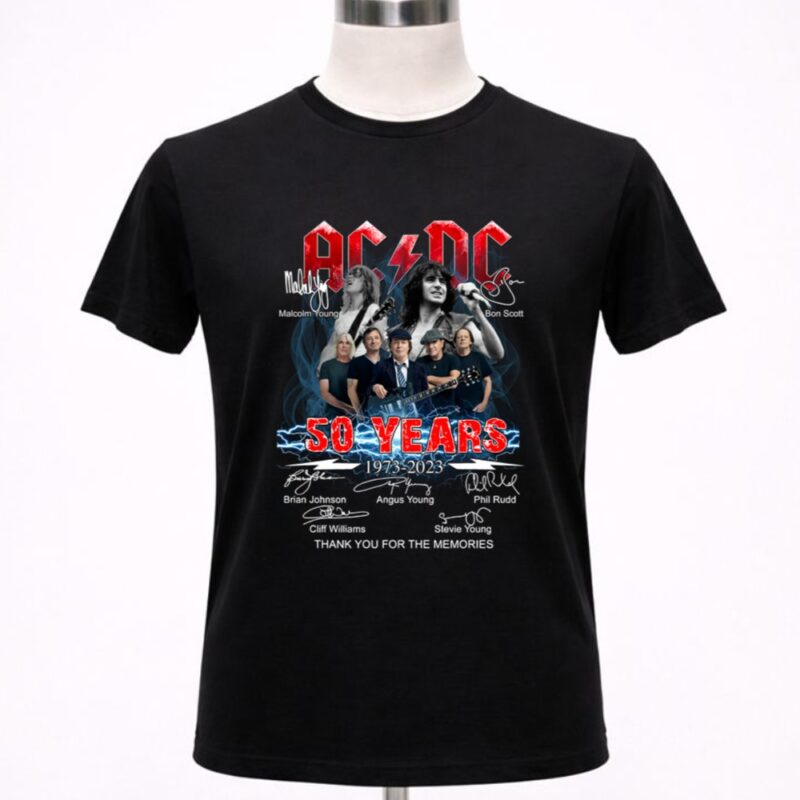 Ac Dc 50 Years 1973 2023 Thank You For The Memories 1 T Shirt.jpg