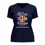 Ariana Grande 15 years 2008 2023 thank you for the memories signature 9 Womens V Neck.jpg