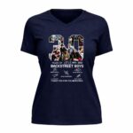 Backstreet Boys 30th Thank You For Memories Signature 9 Womens V Neck.jpg