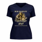 Bob Marley 45th anniversary signature thank you for Your Music 9 Womens V Neck.jpg