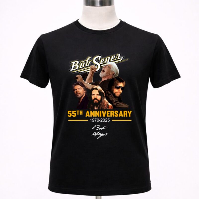 Bob Seger 55th anniversary 1970 2025 signature white 1 T Shirt.jpg
