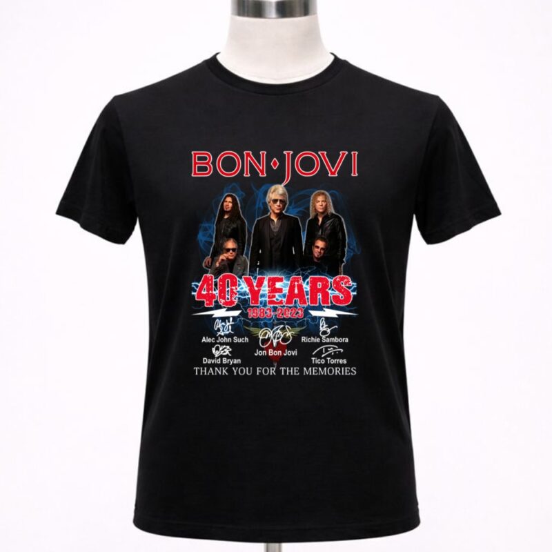 Bon Jovi 40 years 1983 2023 Signatures 1 T Shirt.jpg