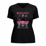 Bon Jovi 40 years 1983 2023 Signatures 5 Womens V Neck.jpg