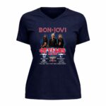 Bon Jovi 40 years 1983 2023 Signatures 9 Womens V Neck.jpg
