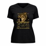 Bon Jovi 40th Anniversary 1982 2023 Thank You For Memories Signature 5 Womens V Neck.jpg