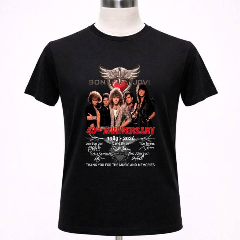 Bon Jovi 43rd Anniversary 1983 2026 Thank You For The Memories 1 T Shirt.jpg
