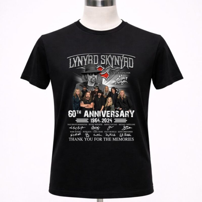 Lynyrd Skynyrd Gary Rossington 60th Anniversary 1964 2024 Thank You For The Memories 1 T Shirt.jpg