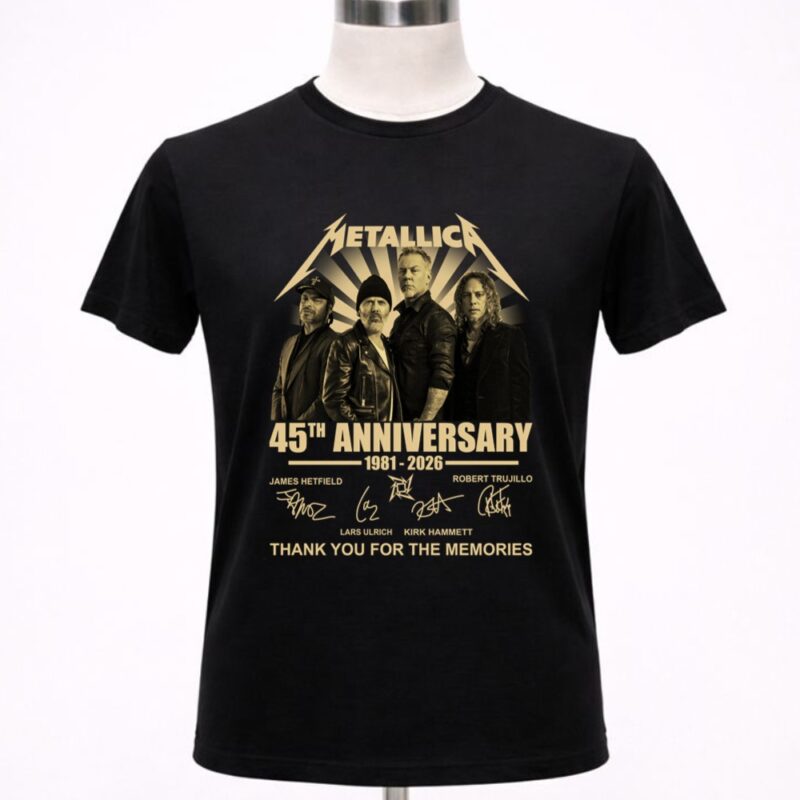 Metallica 45th Anniversary 1981 2026 Thank You For The Memories Signatures 1 T Shirt