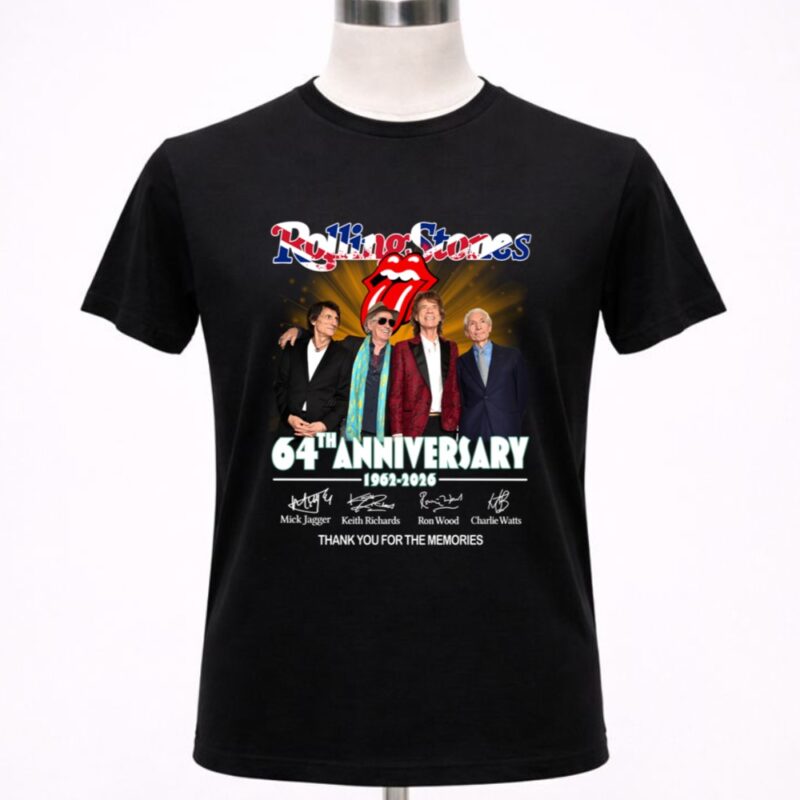 Rolling Stones 64th anniversary 1962 2026 thank you for the memories signatures 1 T Shirt